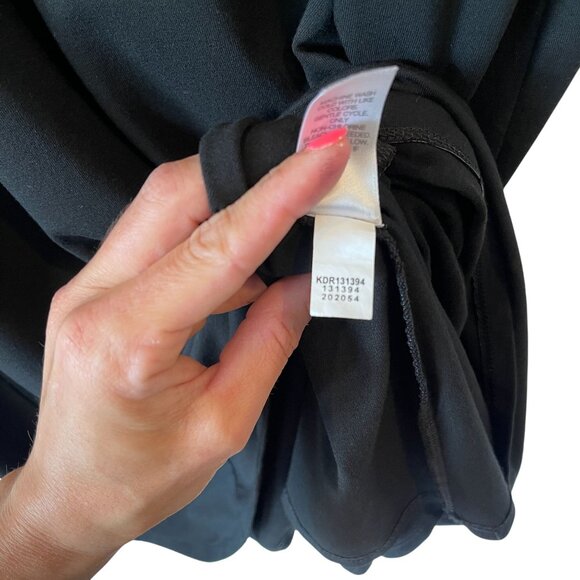 J. Jill Wearever Black 3/4 Sleeve A-Line Shift Dress Size 1X Stretch LBD - Picture 8 of 9